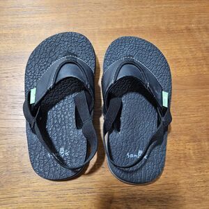 Sanuk Sandals Toddler 9-10 Yoga Mat Elastic Strap Unisex Black